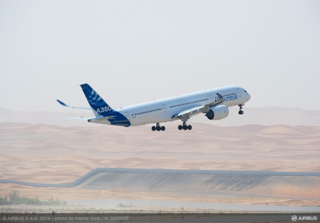 Airbus A350  A350_msn3_hot_weather_trial_at_al_ain-take_off
